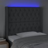 Tête de lit à LED Gris foncé 103x16x118/128 cm Tissu 631803631803
