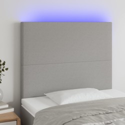 Tête de lit à LED Gris clair 100x5x118/128 cm Tissu 631804631804