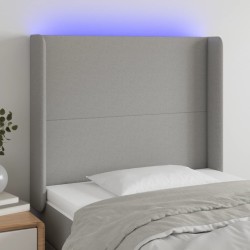 Tête de lit à LED Gris clair 103x16x118/128 cm Tissu 631806631806