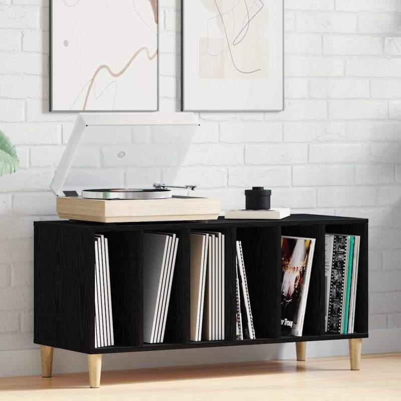 Meuble à vinyles Chêne noir 100 x 38 x 48 cm Bois d'ingénierie 631808631808