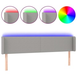 Tête de lit à LED Gris clair 203x16x78/88 cm Tissu 631810631810
