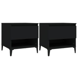 Tables d'appoint 2 pcs Noir 50x46x50 cm Bois d’ingénierie 631812631812