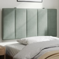 Coussin de tête de lit Hanko gris clair 100 cm velours 631816631816