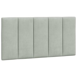Coussin de tête de lit Hanko gris clair 100 cm velours 631816631816