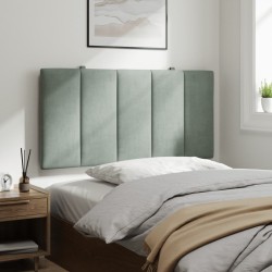 Coussin de tête de lit Hanko gris clair 100 cm velours 631816631816