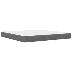 Cadre de lit avec matelas Gris foncé 200 x 200 cm Velours 631817631817
