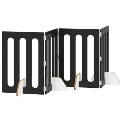 Clôture pliable pour animaux 4 pcs Chêne Noir 201 x 38 x 70 cm 631818631818