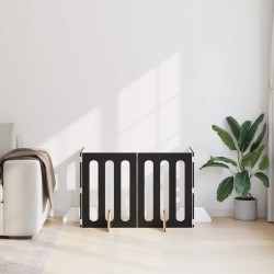 Clôture pliable pour animaux 4 pcs Chêne Noir 201 x 38 x 70 cm 631818631818