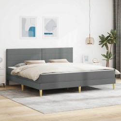 Cadre de lit Gris foncé 200 x 200 cm Polyester 631820631820