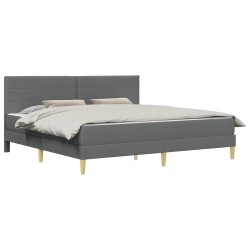 Cadre de lit Gris foncé 200 x 200 cm Polyester 631820631820