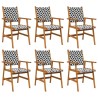 Chaises de jardin 6 pcs en bois d'acacia massif 631823631823