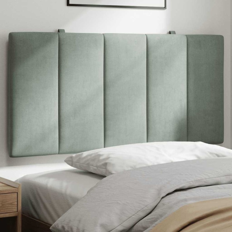Coussin de tête de lit Hanko gris clair 100 cm velours 631825631825