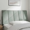 Coussin de tête de lit Hanko gris clair 100 cm velours 631825631825