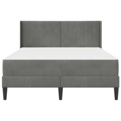 Cadre de lit avec matelas Gris foncé 120 x 190 cm Velours 631835631835