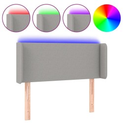 Tête de lit à LED Gris clair 103x16x78/88 cm Tissu 631837631837