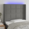 Tête de lit à LED Gris foncé 103x16x118/128 cm Tissu 631838631838