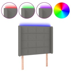 Tête de lit à LED Gris foncé 103x16x118/128 cm Tissu 631838631838