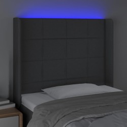 Tête de lit à LED Gris foncé 103x16x118/128 cm Tissu 631838631838