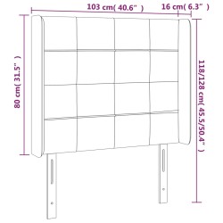Tête de lit à LED Gris foncé 103x16x118/128 cm Tissu 631838631838