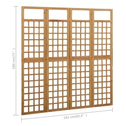 Cloison de séparation à 4 panneaux Bois de pin solide 161x180cm 631849631849
