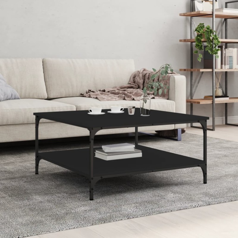 Table basse noir 80x80x40 cm bois d'ingénierie 631863631863