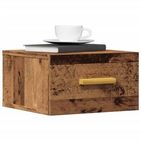 Table de chevet murale vieux bois 35x35x20 cm 631866631866