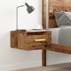Table de chevet murale vieux bois 35x35x20 cm 631866631866