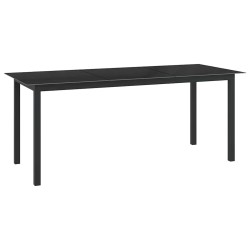 Table de jardin Noir 190x90x74 cm Aluminium et verre 631867631867