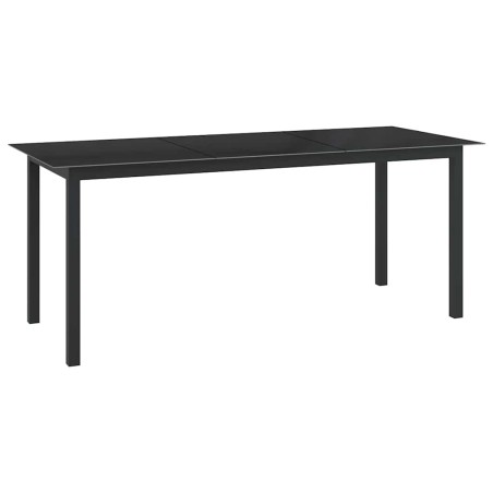 Table de jardin Noir 190x90x74 cm Aluminium et verre 631867631867