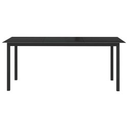 Table de jardin Noir 190x90x74 cm Aluminium et verre 631867631867