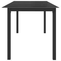 Table de jardin Noir 190x90x74 cm Aluminium et verre 631867631867
