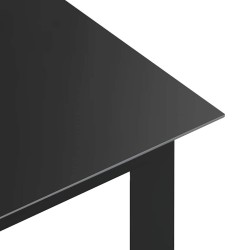 Table de jardin Noir 190x90x74 cm Aluminium et verre 631867631867