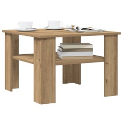 Table basse chêne artisanal 60x60x42cm bois d'ingénierie 631871631871