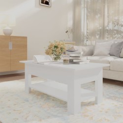 Table basse blanc 102x55x42 cm bois d'ingénierie 631878631878