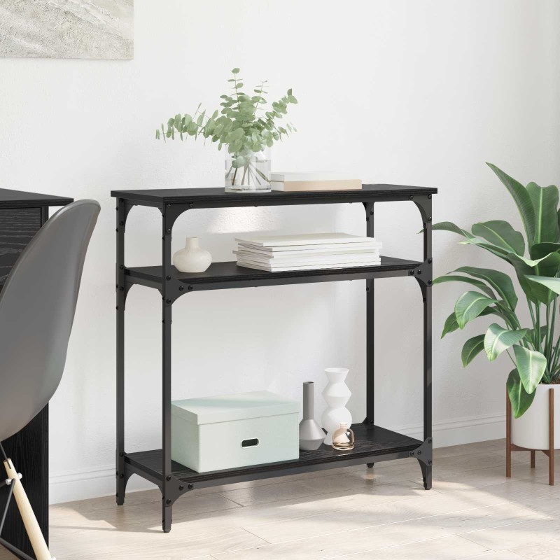 Table console Chêne noir 75 x 29 x 75 cm Bois d'ingénierie 631886631886