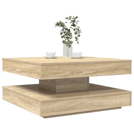 Table basse rotative à 360 degrés chêne sonoma 70x70x34,5 cm 631890631890