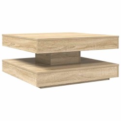 Table basse rotative à 360 degrés chêne sonoma 70x70x34,5 cm 631890631890
