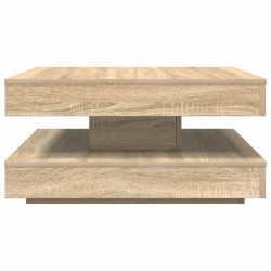 Table basse rotative à 360 degrés chêne sonoma 70x70x34,5 cm 631890631890