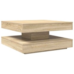 Table basse rotative à 360 degrés chêne sonoma 70x70x34,5 cm 631890631890