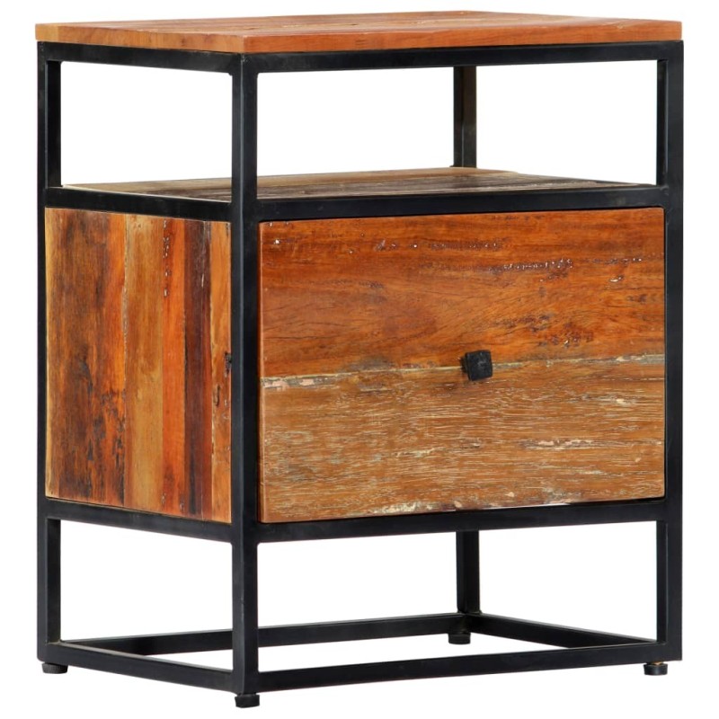 Table de chevet 40 x 30 x 50 cm Bois de récupération et acier 631892631892