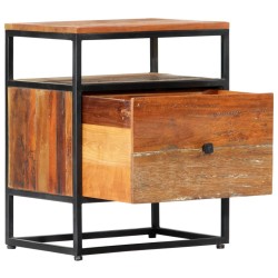 Table de chevet 40 x 30 x 50 cm Bois de récupération et acier 631892631892