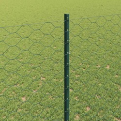 Clôture hexagonale avec poteau 10 x 1,5 m Vert Maille 631906631906