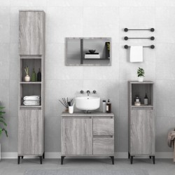 Armoire de bain sonoma gris 30x30x190 cm bois d'ingénierie 631914631914