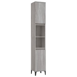 Armoire de bain sonoma gris 30x30x190 cm bois d'ingénierie 631914631914