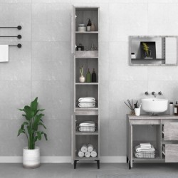 Armoire de bain sonoma gris 30x30x190 cm bois d'ingénierie 631914631914