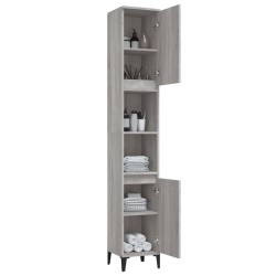 Armoire de bain sonoma gris 30x30x190 cm bois d'ingénierie 631914631914