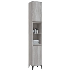 Armoire de bain sonoma gris 30x30x190 cm bois d'ingénierie 631914631914