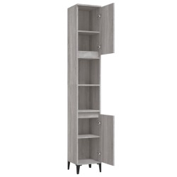 Armoire de bain sonoma gris 30x30x190 cm bois d'ingénierie 631914631914