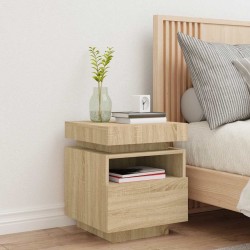Armoire de chevet avec lumières LED chêne sonoma 40x39x48,5 cm 631915631915