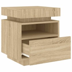 Armoire de chevet avec lumières LED chêne sonoma 40x39x48,5 cm 631915631915